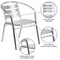 Emma and Oliver Heavy Duty Aluminum Commercial Indoor-Outdoor Restaurant Stack Chair with Triple Slat Back